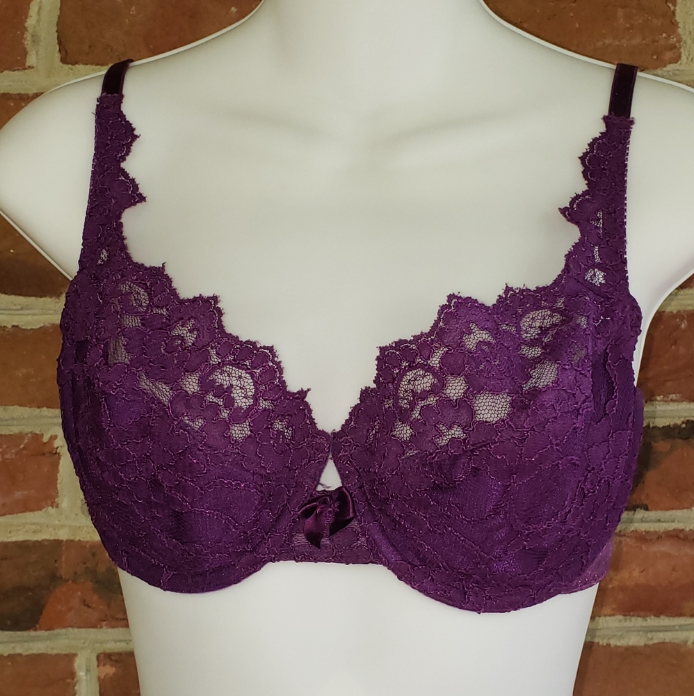 Victoria's Secret Purple Lace Bra 36C